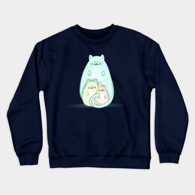 Triple fat cats Crewneck Sweatshirt by quenguyen